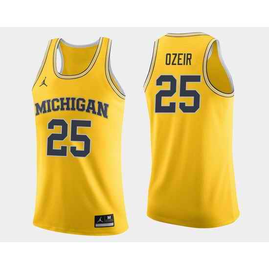 Men Michigan Wolverines Naji Ozeir Maize College Basketball Jersey